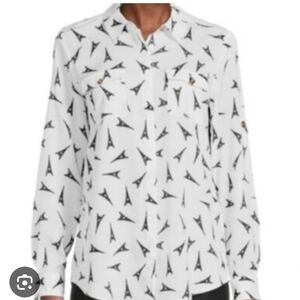 Karl Lagerfeld Eiffel Tower print button down Sz M